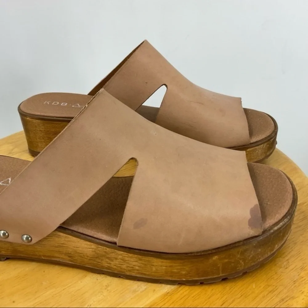 KDB Kelsi dagger leather wood platform sandal 7
